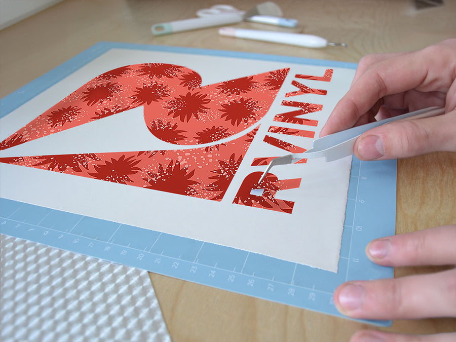 the redhead abstract geometric Easy Weed Craft Vinyl