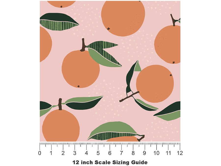 The Valencia Fruit Vinyl Film Pattern Size 12 inch Scale~Rwraps The Valencia Fruit Sizing Chart~2