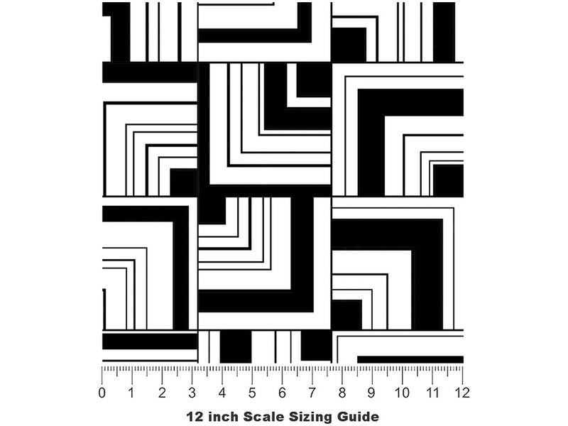 The Vertical Art Deco Vinyl Film Pattern Size 12 inch Scale~Rwraps The Vertical Art Deco Sizing Chart~2