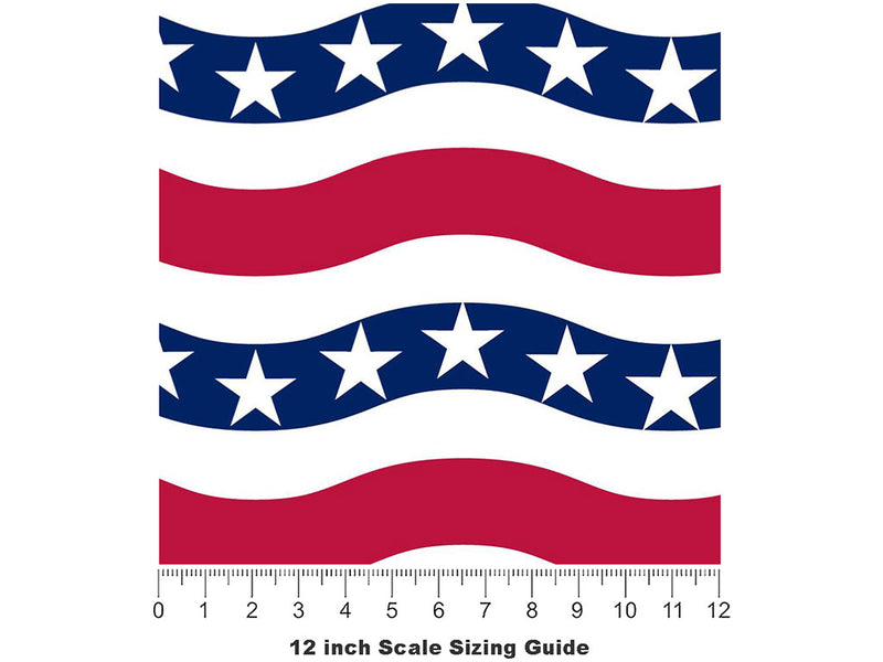 The Wave Americana Vinyl Film Pattern Size 12 inch Scale~Rwraps The Wave Americana Sizing Chart~3