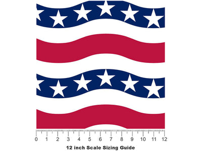 The Wave Americana Vinyl Film Pattern Size 12 inch Scale~Rwraps The Wave Americana Sizing Chart~3