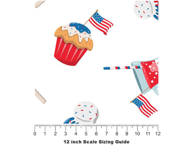 Theme Treats Americana Vinyl Film Pattern Size 12 inch Scale~Rwraps Theme Treats Americana Sizing Chart~3
