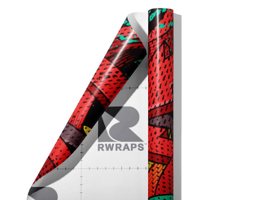 This Way Graffiti Wrap Film Sheets~Rwraps Series 914 This Way Graffiti Scrolled Sheet~3