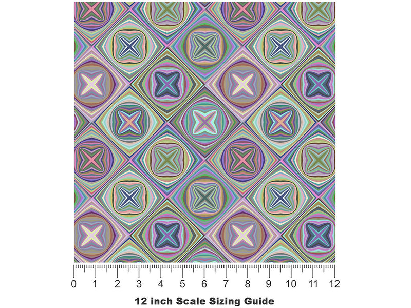 Thistle and Weed Mosaic Vinyl Film Pattern Size 12 inch Scale~Rwraps Thistle and Weed Mosaic Sizing Chart~2