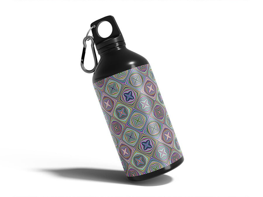 thistle and weed mosaic Water Bottle DIY Stickers