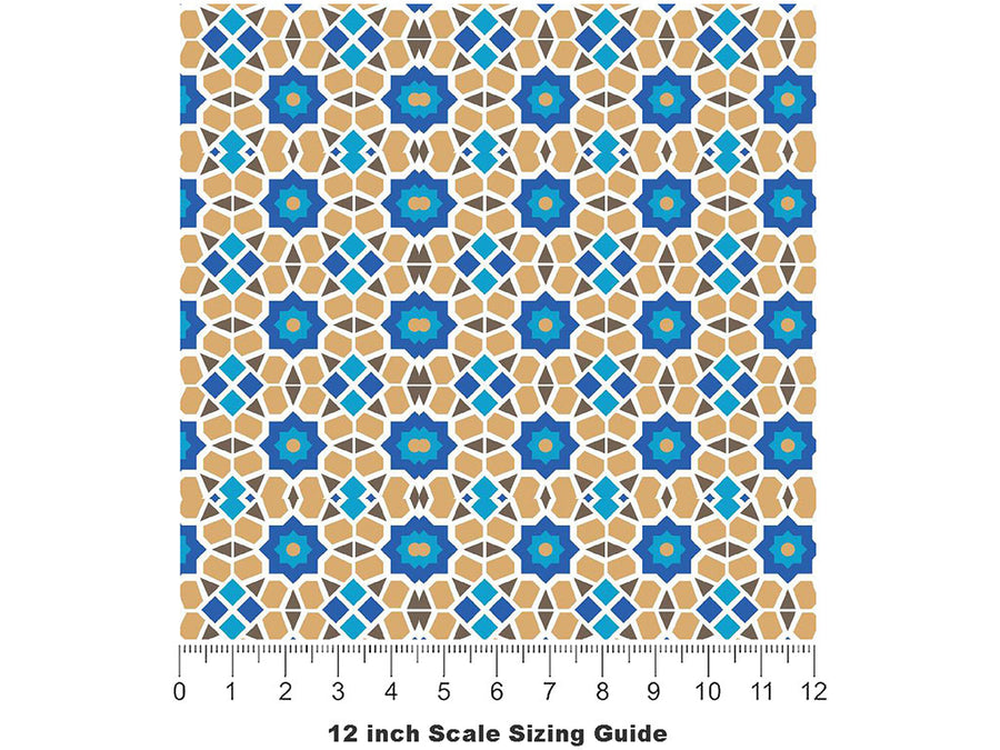 Thistle Tile Vinyl Film Pattern Size 12 inch Scale~Rwraps Thistle Tile Sizing Chart~3