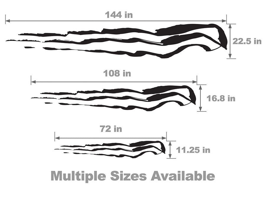 Threat Vehicle Body Graphic Size Chart