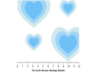 Three Sizes Heart Vinyl Film Pattern Size 12 inch Scale~Rwraps Three Sizes Heart Sizing Chart~2