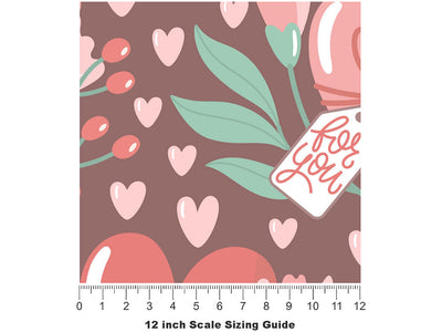 Tied Together Heart Vinyl Film Pattern Size 12 inch Scale~Rwraps Tied Together Heart Sizing Chart~2