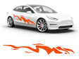 3M Bright Orange Tiger Bolt Body Graphic~Full Side Auto Decal Kit~0