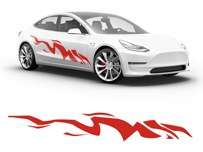 3M Light Red Tiger Bolt Body Graphic~Full Side Auto Decal Kit~0