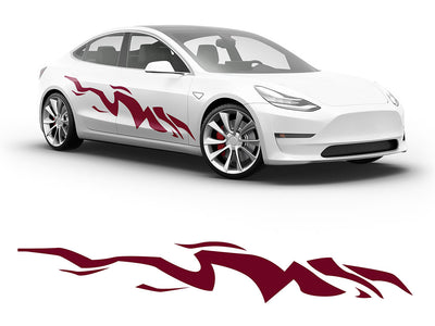 3M Burgundy Tiger Bolt Body Graphic~Full Side Auto Decal Kit~0