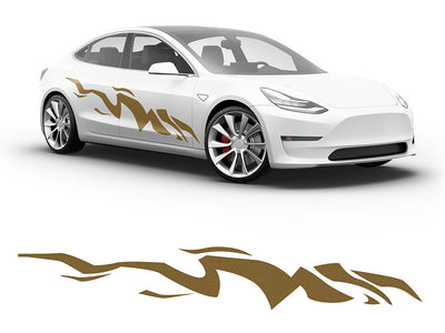 3M Gold Tiger Bolt Body Graphic~Full Side Auto Decal Kit~0