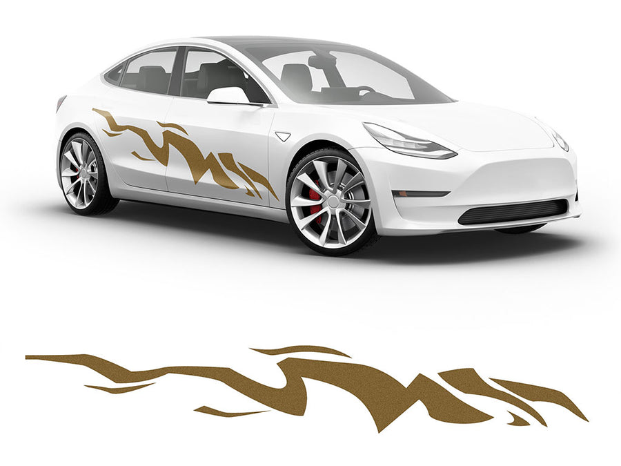 3M Gold Tiger Bolt Body Graphic~Full Side Auto Decal Kit~0