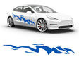 3M Azure Blue Tiger Bolt Body Graphic~Full Side Auto Decal Kit~0
