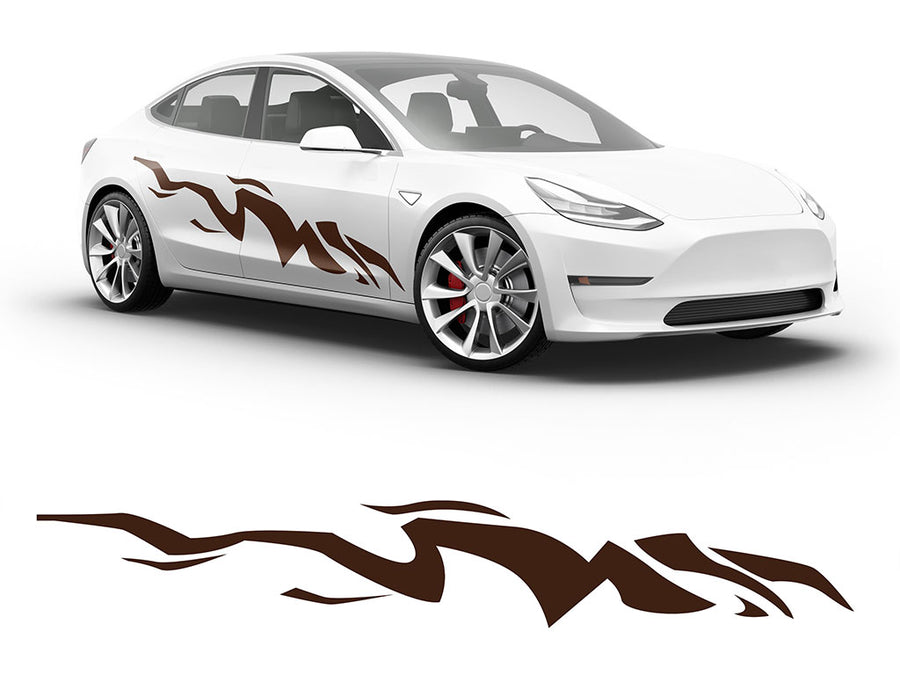 3M Brown Tiger Bolt Body Graphic~Full Side Auto Decal Kit~0