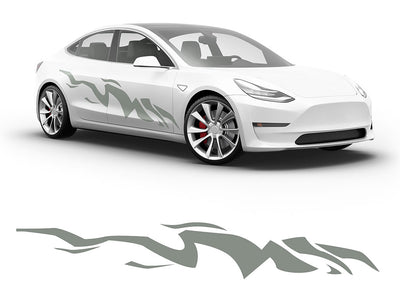3M Light Gray Tiger Bolt Body Graphic~Full Side Auto Decal Kit~0