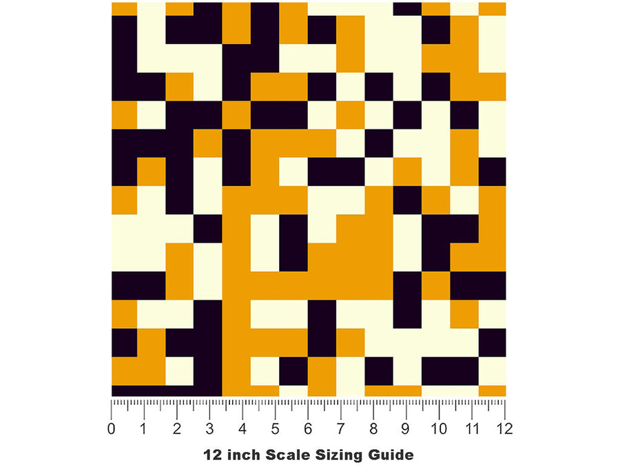 Tiger Stripe Pixel Vinyl Film Pattern Size 12 inch Scale~Rwraps Tiger Stripe Pixel Sizing Chart~2