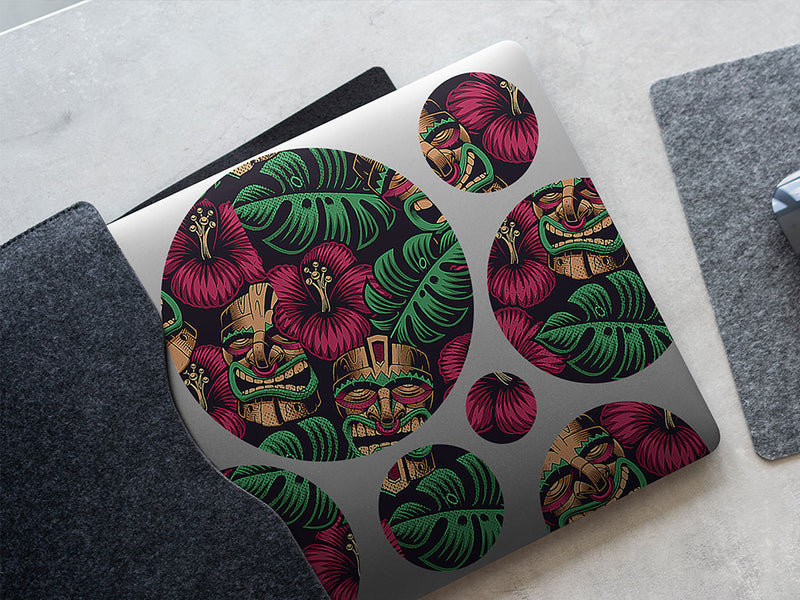 tiki time floral DIY Laptop Stickers