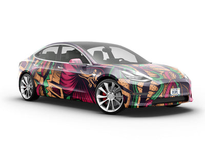 Tiki Time Floral Vehicle Vinyl Wrap