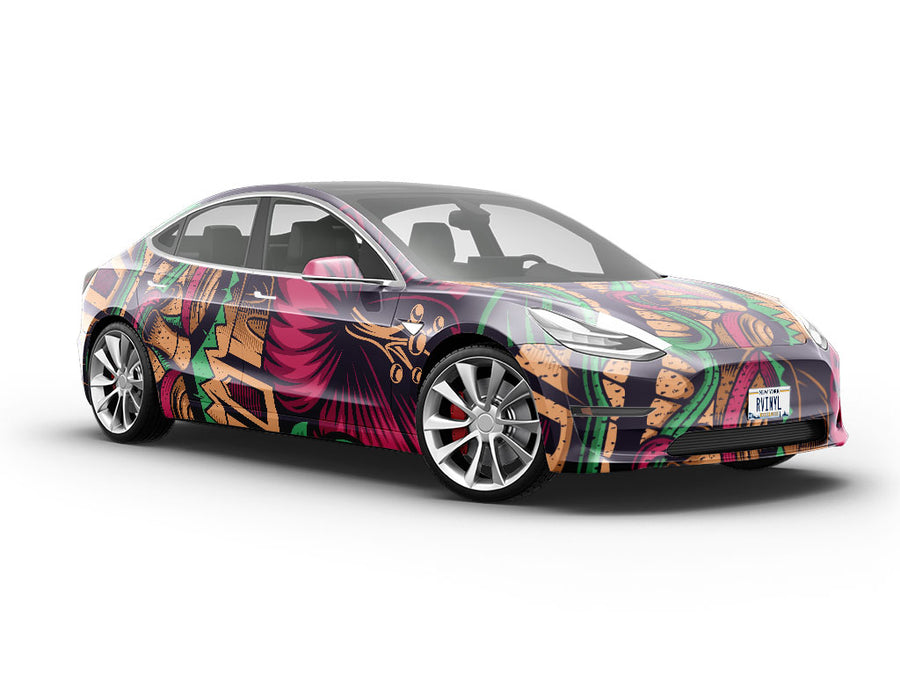 Tiki Time Floral Vehicle Vinyl Wrap