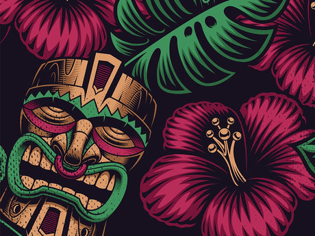 Tiki Time Floral Vinyl Wrap Pattern~Rwraps Series 914 Digitally Printed Vinyl Wrap~0