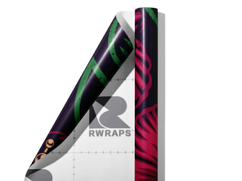 Tiki Time Floral Wrap Film Sheets~Rwraps Series 914 Tiki Time Floral Scrolled Sheet~3
