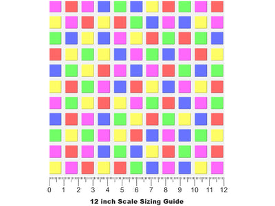 Tile Potpourri Mosaic Vinyl Film Pattern Size 12 inch Scale~Rwraps Tile Potpourri Mosaic Sizing Chart~2
