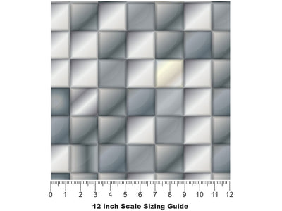 Tiled Shower Mosaic Vinyl Film Pattern Size 12 inch Scale~Rwraps Tiled Shower Mosaic Sizing Chart~2