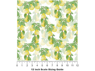 Timeless Anjou Fruit Vinyl Film Pattern Size 12 inch Scale~Rwraps Timeless Anjou Fruit Sizing Chart~2