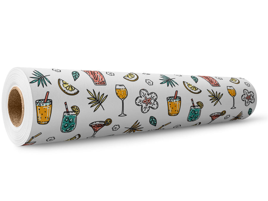 Tipsy Tropics Alcohol Wrap Film Wholesale Roll~Rwraps Series 914 Digitally Printed Vinyl Roll~5