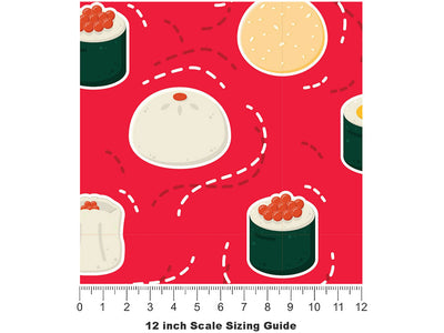 Tobiko Buns Food Vinyl Film Pattern Size 12 inch Scale~Rwraps Tobiko Buns Food Sizing Chart~2