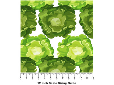 Tom Thumb Butterhead Vegetable Vinyl Film Pattern Size 12 inch Scale~Rwraps Tom Thumb Butterhead Vegetable Sizing Chart~2