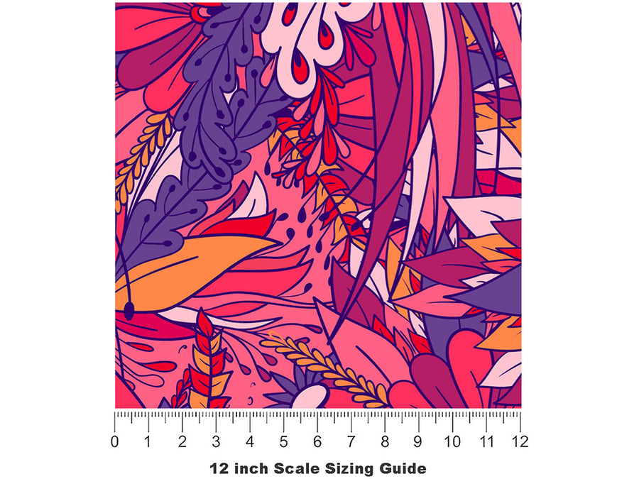 Tomorrows Lies Floral Vinyl Film Pattern Size 12 inch Scale~Rwraps Tomorrows Lies Floral Sizing Chart~2
