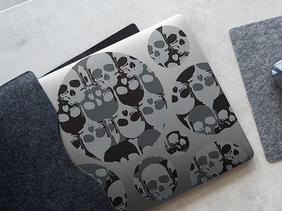 top down skull and bones DIY Laptop Stickers