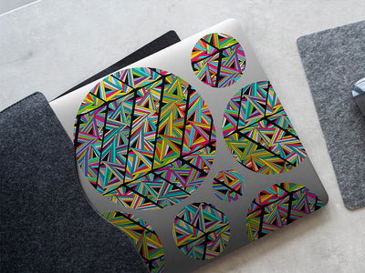 total trapezoid mosaic DIY Laptop Stickers