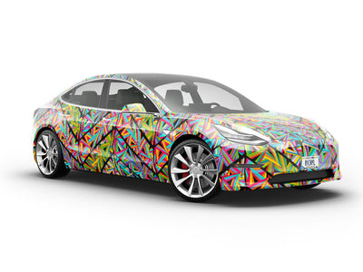 Total Trapezoid Mosaic Vehicle Vinyl Wrap