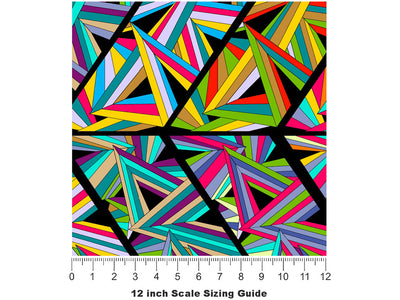Total Trapezoid Mosaic Vinyl Film Pattern Size 12 inch Scale~Rwraps Total Trapezoid Mosaic Sizing Chart~2