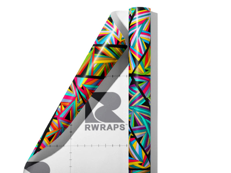 Total Trapezoid Mosaic Wrap Film Sheets~Rwraps Series 914 Total Trapezoid Mosaic Scrolled Sheet~3