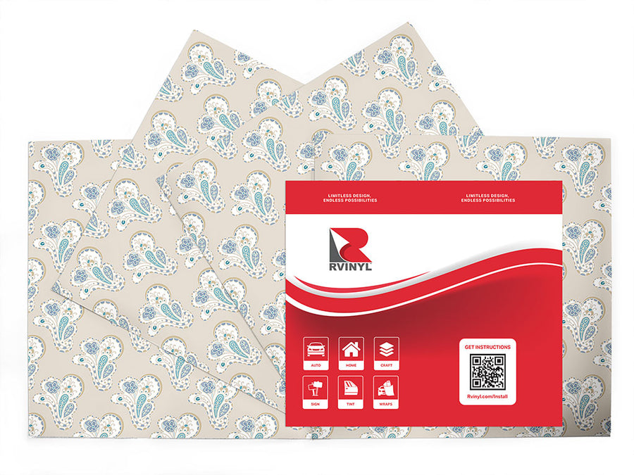 total whiteout paisley Craft Vinyl Sheet Pack