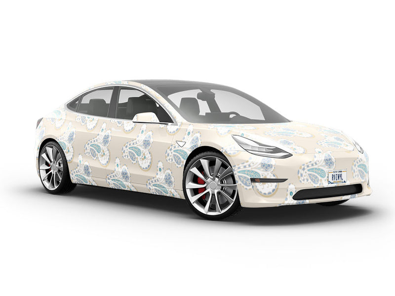 Total Whiteout Paisley Vehicle Vinyl Wrap