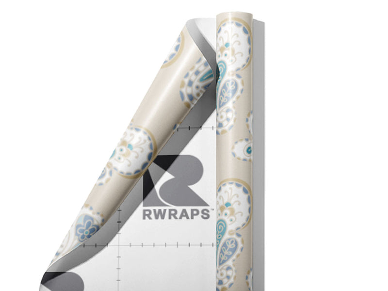 Total Whiteout Paisley Wrap Film Sheets~Rwraps Series 914 Total Whiteout Paisley Scrolled Sheet~3