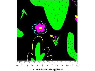 Totally Trippy Cacti Vinyl Film Pattern Size 12 inch Scale~Rwraps Totally Trippy Cacti Sizing Chart~2