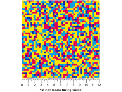 Totally Unmellow Pixel Vinyl Film Pattern Size 12 inch Scale~Rwraps Totally Unmellow Pixel Sizing Chart~2