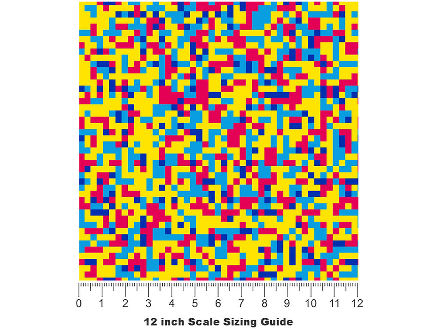 Totally Unmellow Pixel Vinyl Film Pattern Size 12 inch Scale~Rwraps Totally Unmellow Pixel Sizing Chart~2