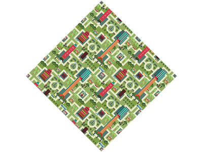 Tourist Town Cityscape Vinyl Wrap Pattern