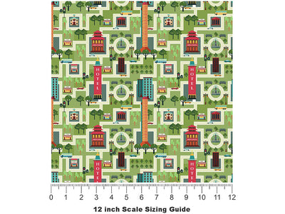 Tourist Town Cityscape Vinyl Film Pattern Size 12 inch Scale~Rwraps Tourist Town Cityscape Sizing Chart~3