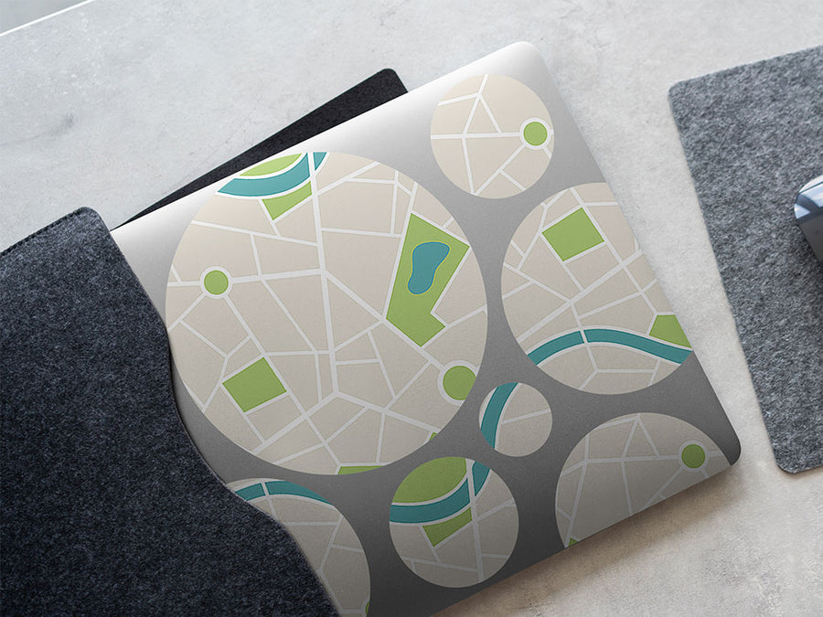 town map mosaic DIY Laptop Stickers