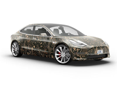 Toxic Brown Graffiti Vehicle Vinyl Wrap