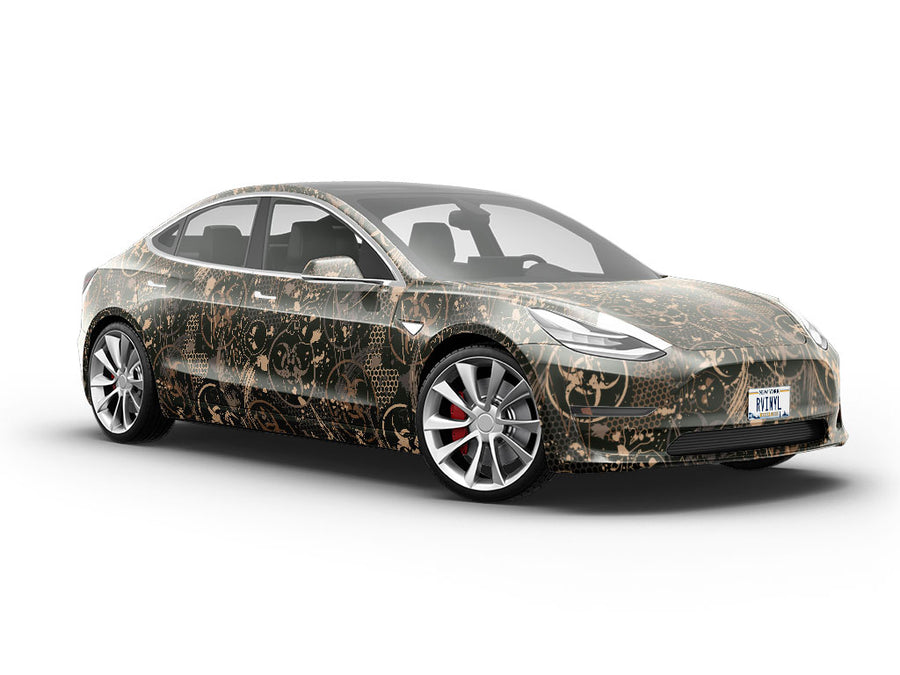 Toxic Brown Graffiti Vehicle Vinyl Wrap
